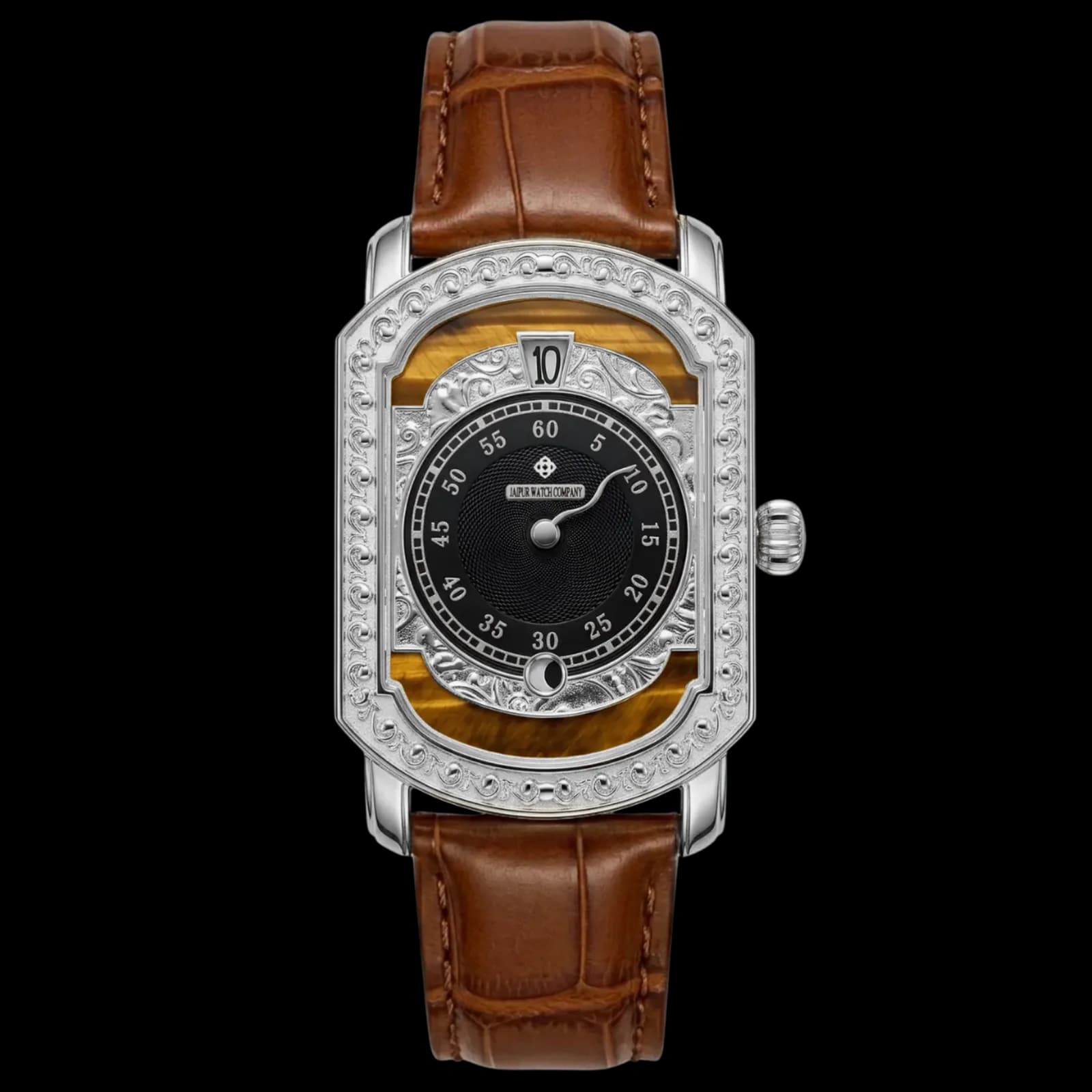 Rare Earth Jump Hour — Tiger's Eye by Jaipur Watch Company