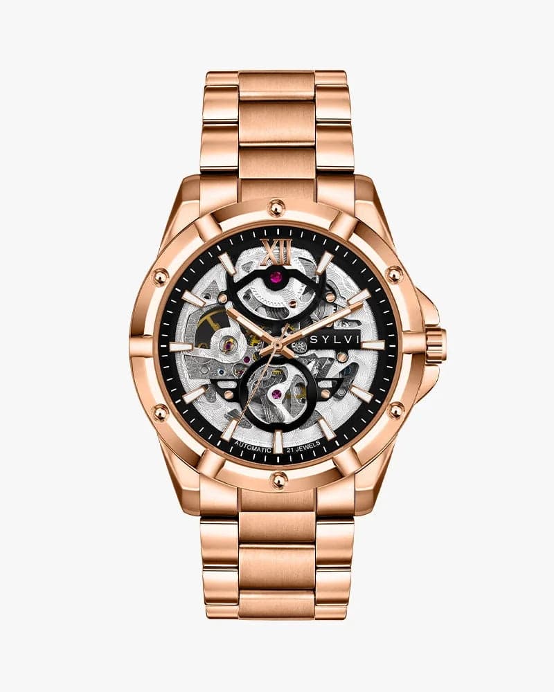Pulse Skeleton — Rose Gold by Sylvi Watches